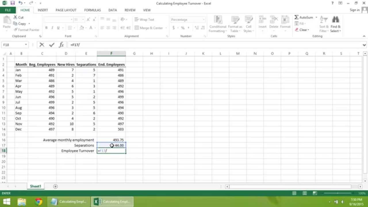 How to Calculate Turnover Rate in Excel?