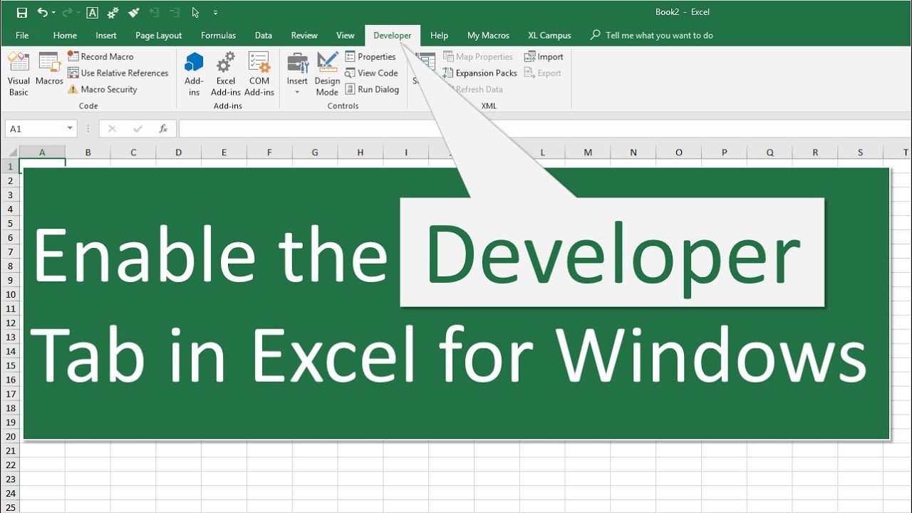 Where is the Developer Tab in Excel?