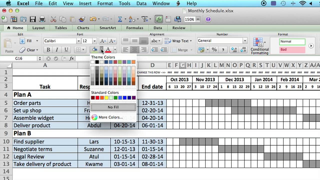 How to Create a Monthly Schedule in Excel?