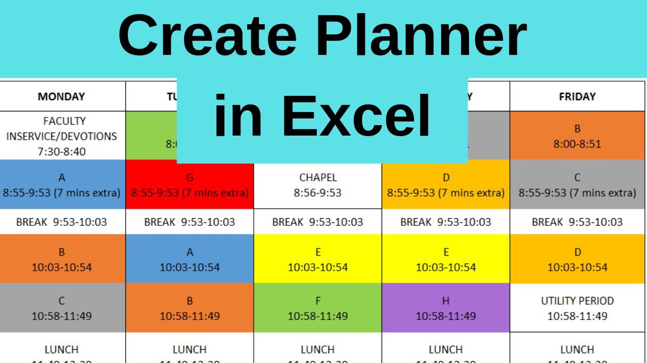 How to Make a Planner in Excel?