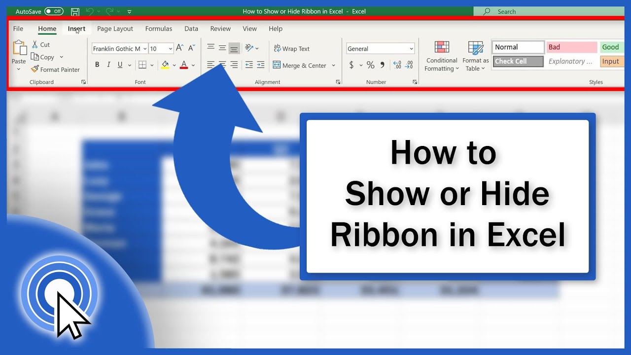 How to Unhide Ribbon in Excel?