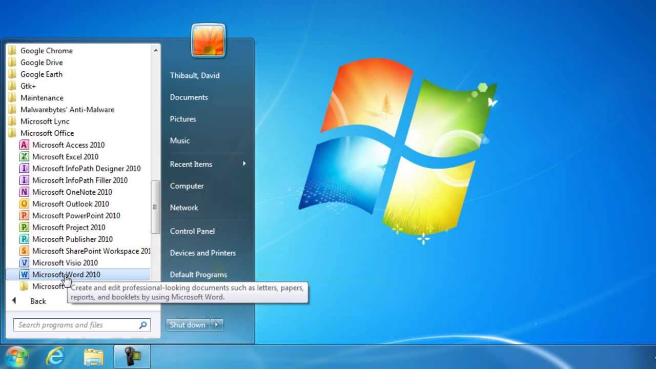 Where is Start Menu in Windows 7?