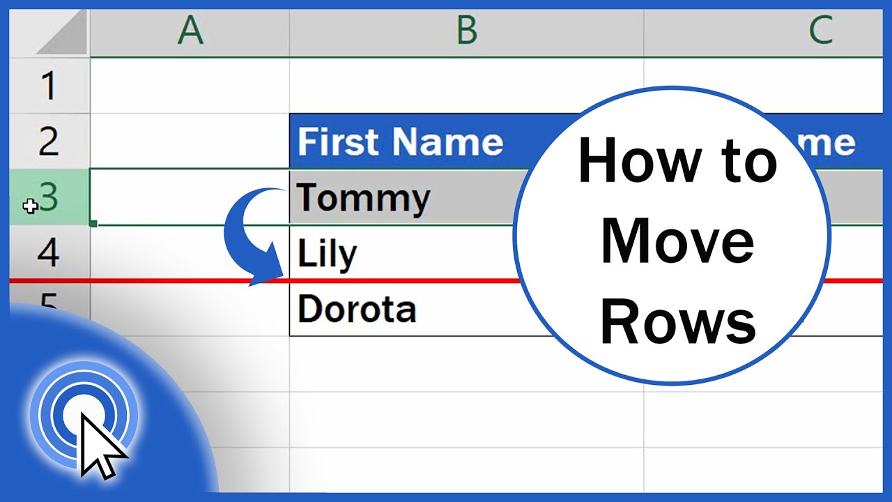 How to Move Rows Down in Excel?