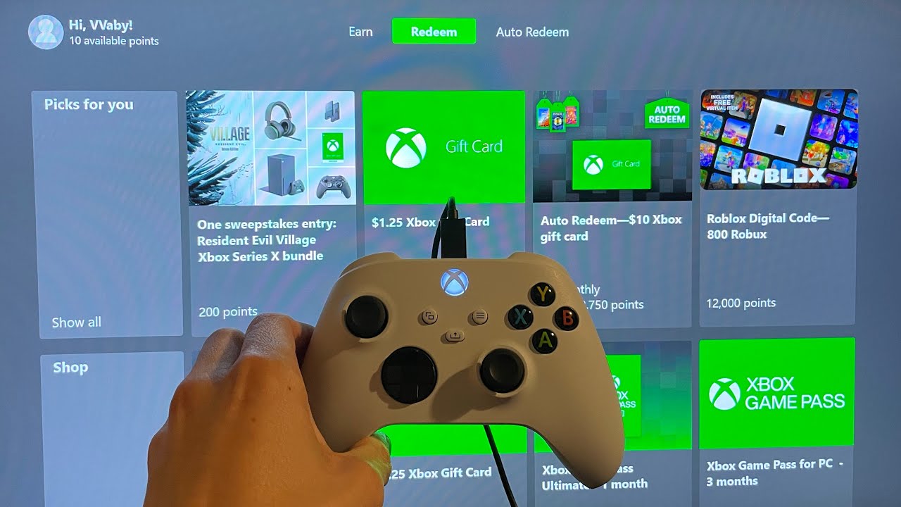 Microsoft xbox points gift card online