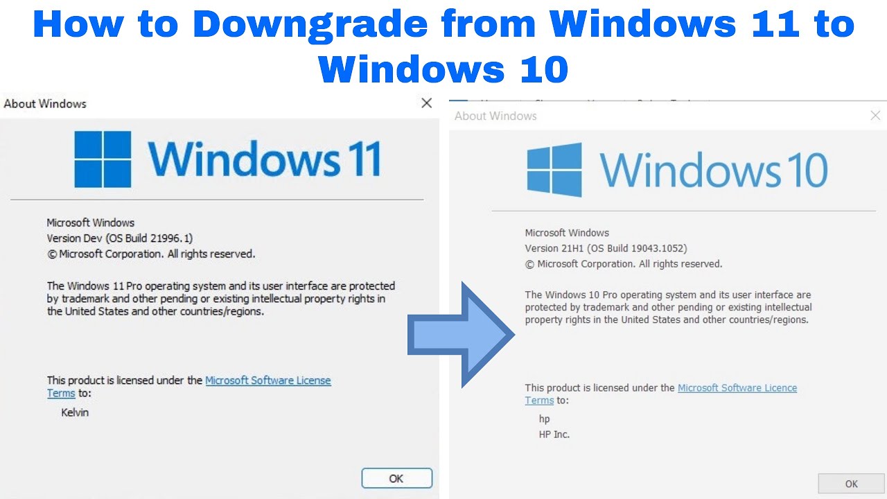 How to Downgrade Windows 10?