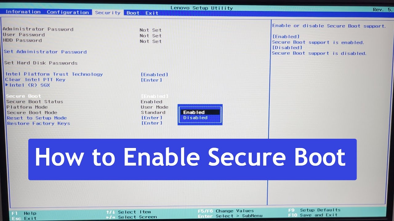 How to Enable Secure Boot Windows 10?