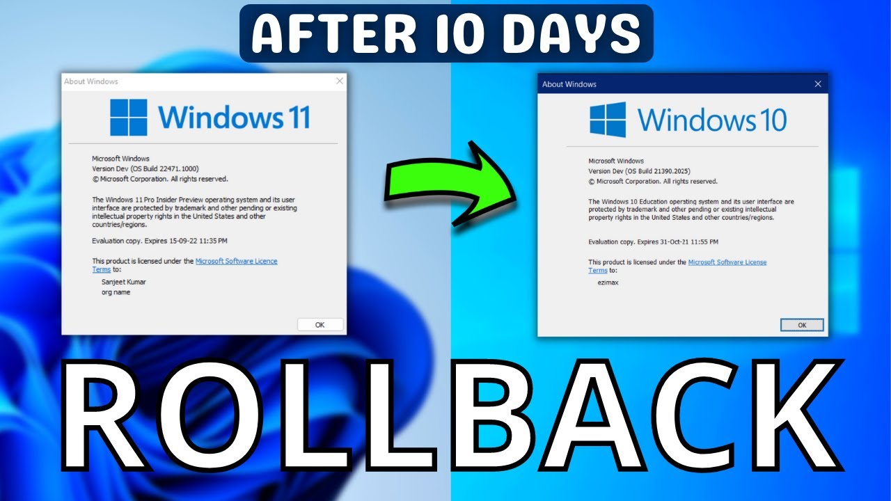 How to Go Back to Windows 10 After 10 Days?