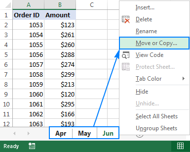 How to Combine Tabs in Excel?