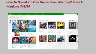 How To Download Free Games From Microsoft Store?