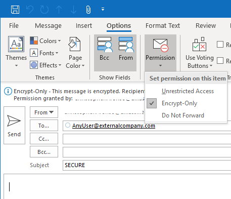 How To Send Secure Email In Outlook Subject Line?