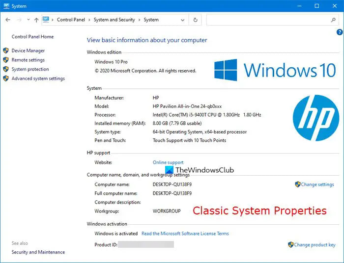 How to Get to System Properties Windows 10?