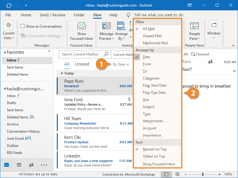How To Sort Emails In Outlook?