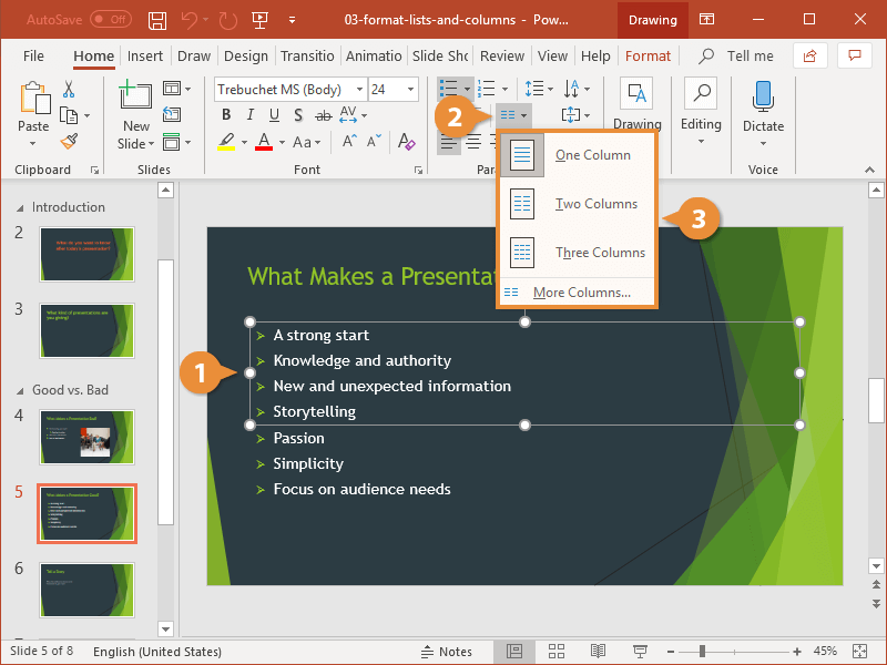 How To Make Columns In Powerpoint?