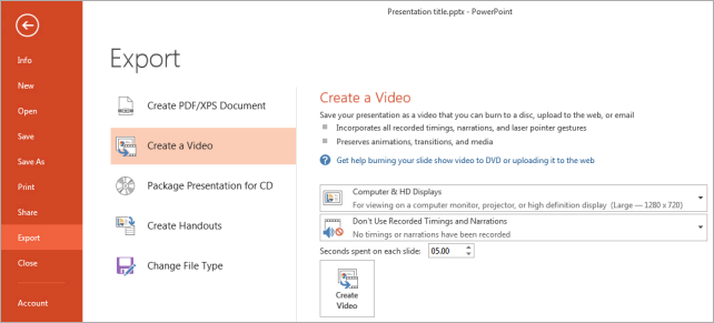 How to Export a Powerpoint as a Video?