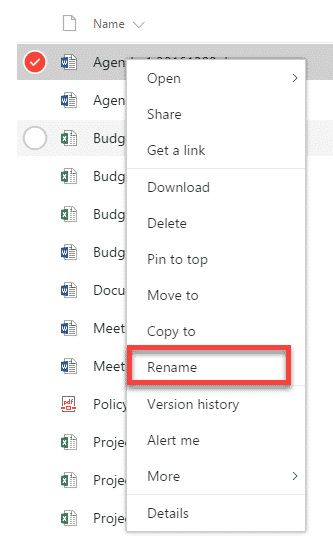 How To Rename A Document In Sharepoint?