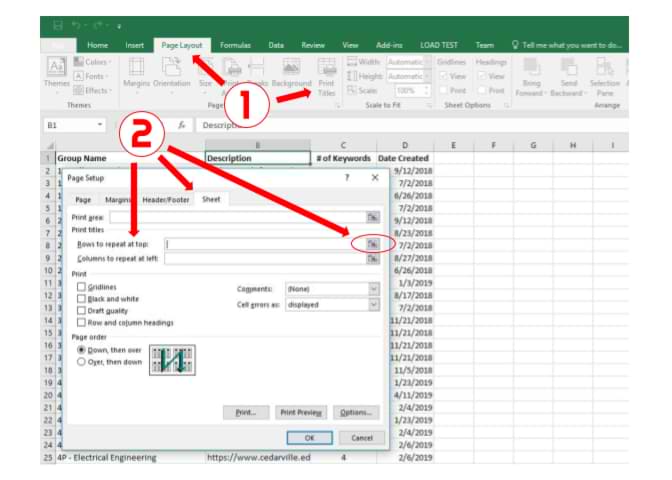 How to Repeat Rows in Excel When Printing?