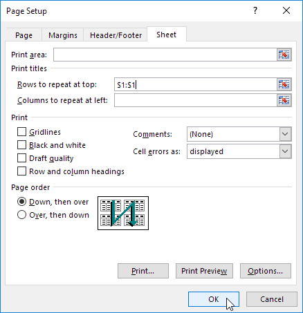 How to Set Print Titles in Excel?