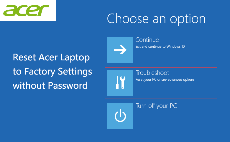 How to Factory Reset Acer Laptop Windows 10 Without Password?