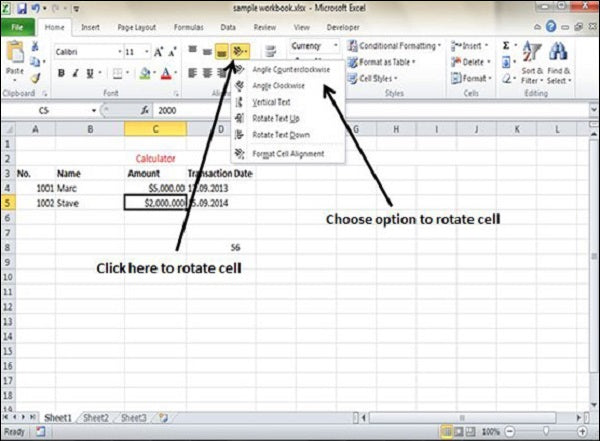 How to Rotate Cells in Excel?