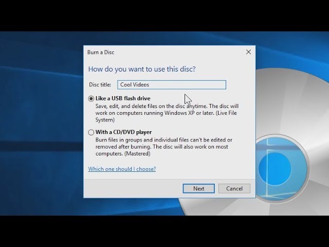 How to Burn Video to Dvd Windows 10?