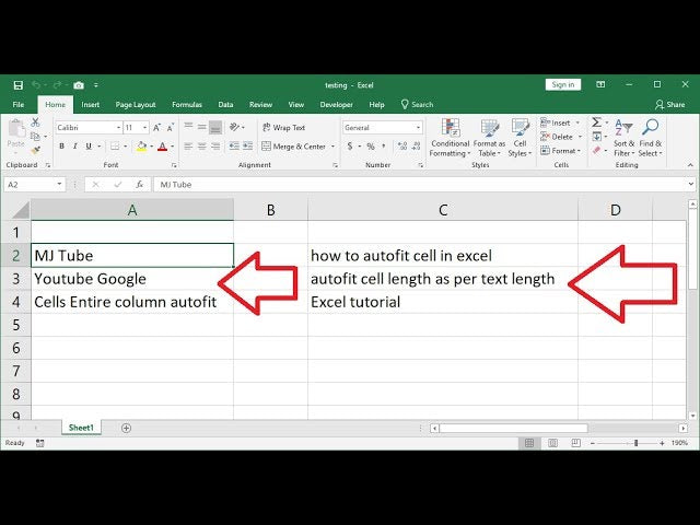 How to Format Excel Cells to Fit Text?