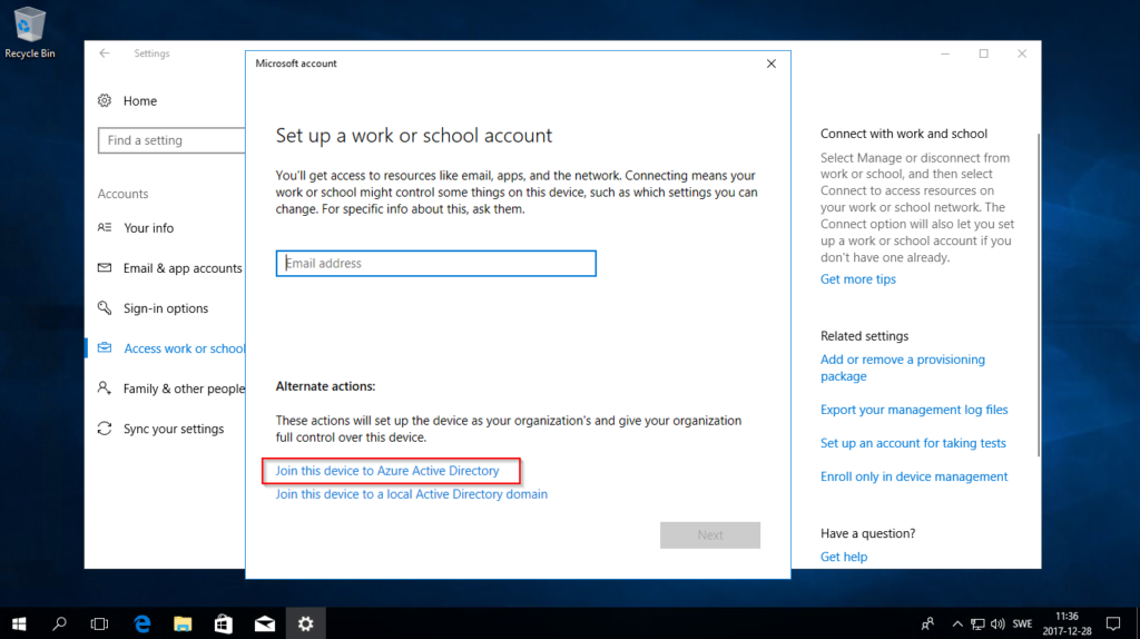 How to Azure Ad Join Windows 10?