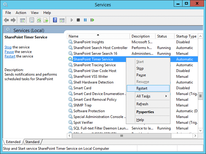 How To Restart Sharepoint Services?