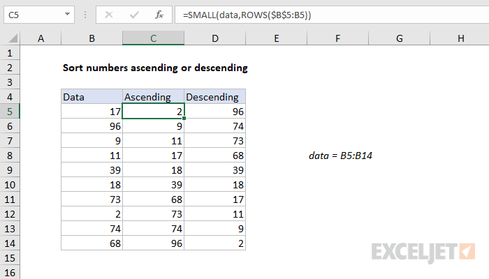 How to Sort in Ascending Order in Excel?