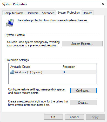 How to Enable System Protection Windows 10?