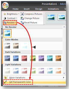 How to Set Transparent Color in Powerpoint?