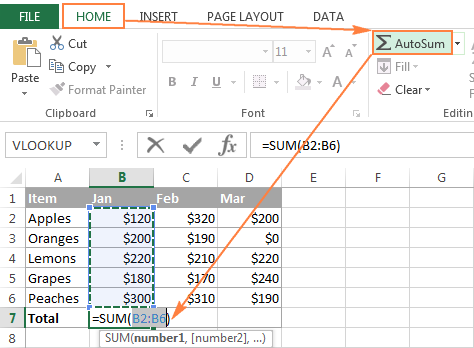 How to Autosum a Column in Excel?