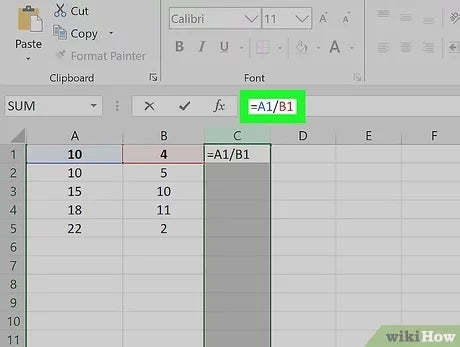 How to Divide Two Columns in Excel?