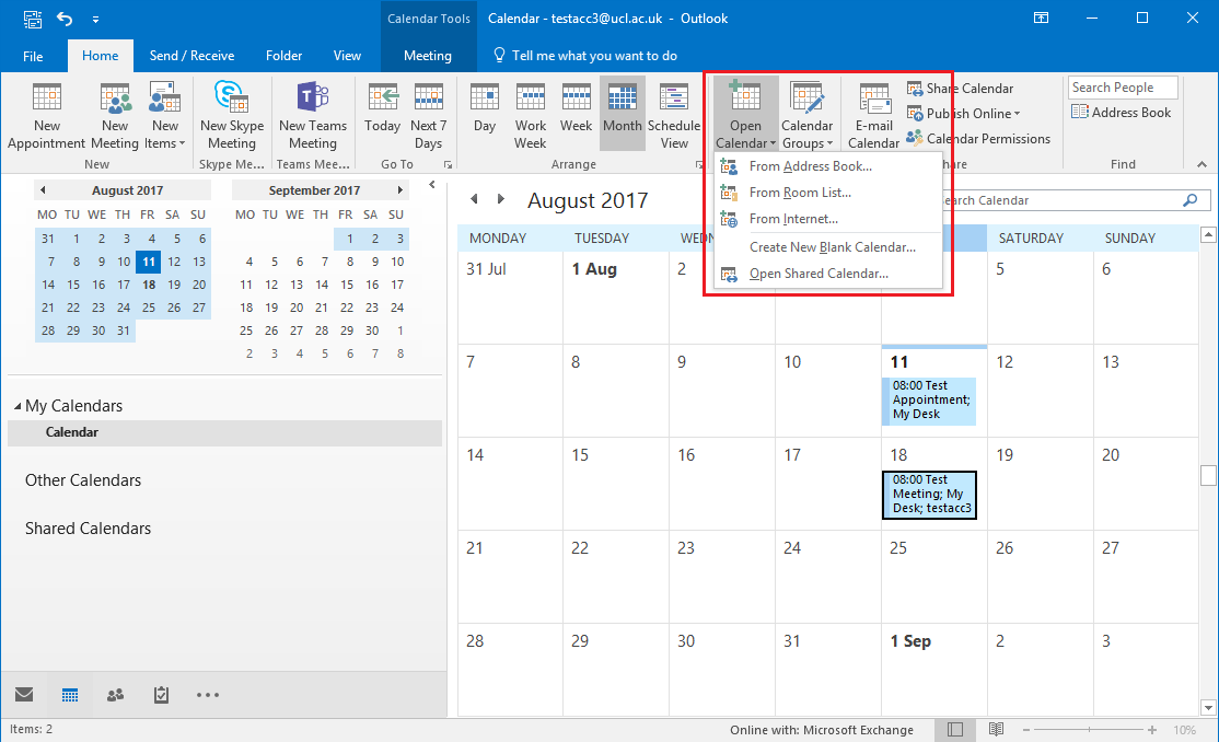 How To Check Other Team Members Calendar In Outlook?