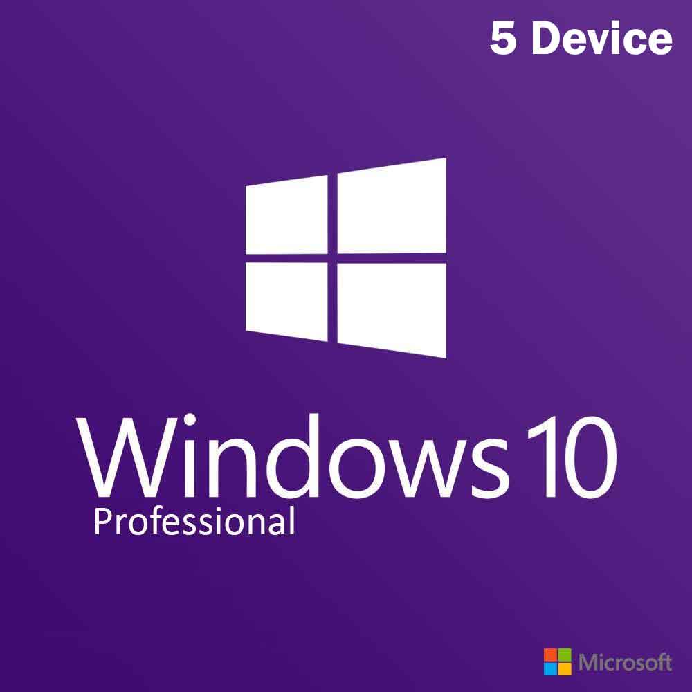 5U RETAIL Windows 10 PRO Professional License - DIGITAL Instant Activates - 5 Devices
